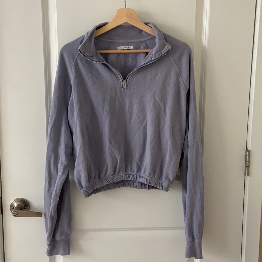periwinkle pacsun quarter zip sweater